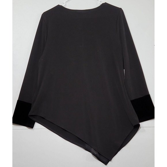 Alfani Asymmetrical Hem Women Plus Size PL Black Black Velvet Petite Large - Picture 4 of 10